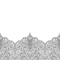 Elegant Decorative Border With Floral Pattern, Black and White vector
