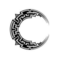 Abstract Geometric Crescent Shape , Monochrome vector