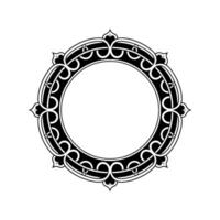 Elegant Circular Ornamental Frame in Black and Gray With Radial Burst vector