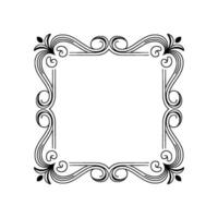 Elegant Art Deco Frame, Black Lines on Cream Background vector