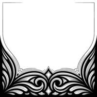 Elegant Black and White Swirl Frame Ornamental Border vector