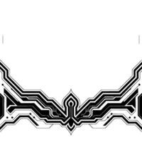 Tech Circuit Board Abstract, Black White Border vector