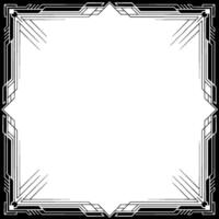 Elegant Art Deco Frame Black and White Border With Empty Center vector