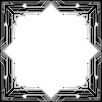 Art Deco Tech Frame Geometric With Negative Space, Futuristic Aesthetic vector