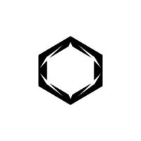 Geometric Hexagon With Starburst Accents on White vector