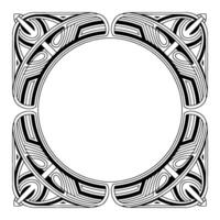 Art Nouveau Decorative Frame With Empty Circle Black White vector