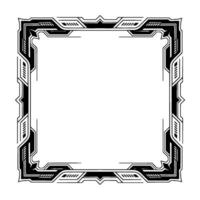 Art Deco Border Frame, Geometric in Black and White, Square vector