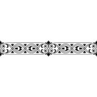 Decorative Black Floral Border Element on White Background vector