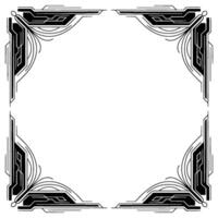 Geometric Black and White Frame Art Deco Inspired Element vector