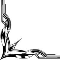 Modern Black and White Abstract Corner Element vector