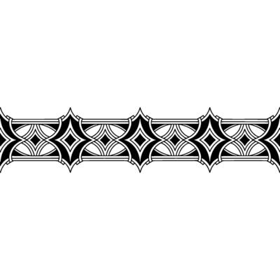 Geometric Black White Patterned Border, Elegant Element
