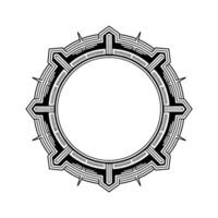 Geometric Ornamental Black White Circular Frame for vector