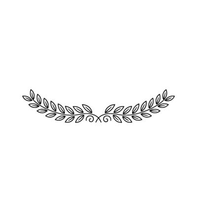 Elegant Black and White Leafy Wreath Element Minimalist