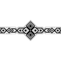 Geometric Deco Border Minimalist Black Pattern on White Background vector