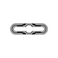 Geometric Tech Element Futuristic Badge on White, Minimalist vector