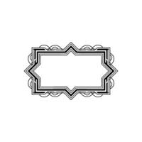 Art Deco Geometric Frame, Black and White, for Labels Elements vector