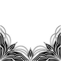 Black and White Decorative Floral Corner With Empty Space, Modern Abstract Art vector