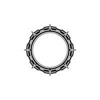Elegant Black Circular Frame on White Background, Minimalist vector
