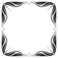 Art Nouveau Frame, Black and White Decorative Border, Empty Space vector