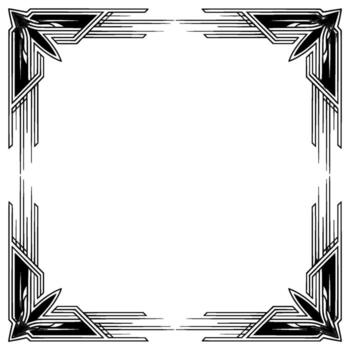 Arte deco marco frontera con geométrico angular en blanco vector