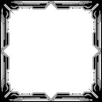 Geometric Deco Frame With Futuristic Edge, Blank Center vector