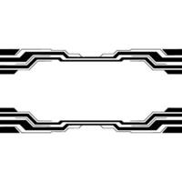 Modern Tech Frame in Black and White, Digital Interface Style vector