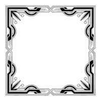 Art Deco Frame, Black and White Geometric , Blank Space for Text or vector
