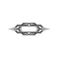 Geometric Art Deco Frame on White, Minimalist Element vector