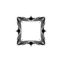 Elegant Black Square Frame With Ornate Border on White Background vector