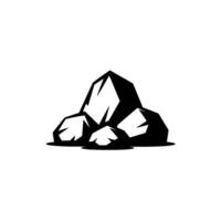 Monochrome Rock Formation Under Spot Light, Minimalist vector