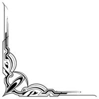 Modern Deco Corner Border Geometric Black White Element vector
