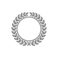 Minimalist Laurel Wreath Circular Frame for Elegant Branding vector