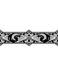 Geometric Celtic Border in Grayscale on White Background vector