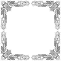 Art Deco Geometric Border, Black and White Frame, Blank Space for Text vector