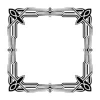 Art Deco Frame Geometric Black White Border, Invitation Element vector