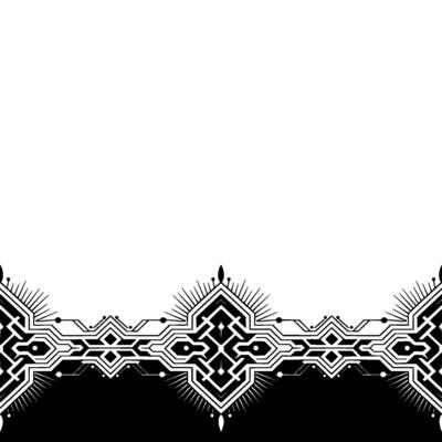Geometric Border in Black and White Abstract, Ornamental,