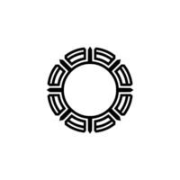 Geometric Black White Circle , Elegant vector