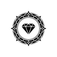 Geometric Diamond With Ornamental Circle Frame vector