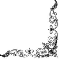 Elegant Corner Classic Scrollwork Ornament on White Background vector
