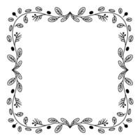 Simple Botanical Frame in Black and White Invitation vector