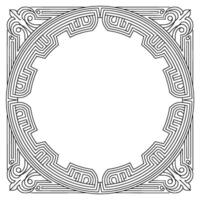 Elegant Art Deco Frame With Geometric Ornate Elements, Blank Circle vector