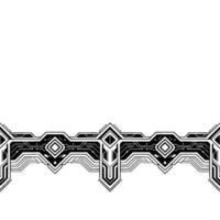 Geometric Tech Border Black White Circuitry Element vector