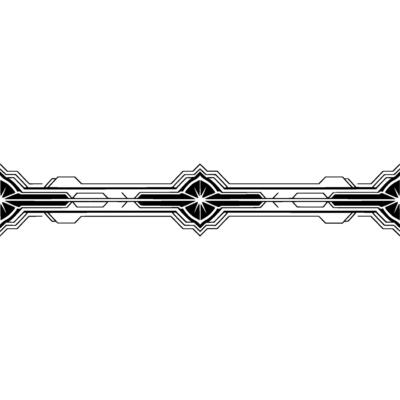 Geometric Black White Border Element, Minimalist Style