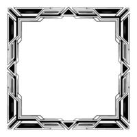 Art Deco Square Frame Border, Black and White Geometric , Blank Space vector