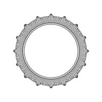 Geometric Circular Frame in Black and White Element vector
