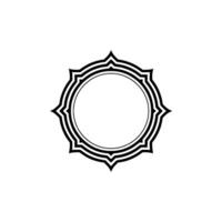 Geometric Round Frame With Decorative Border Illustration vector