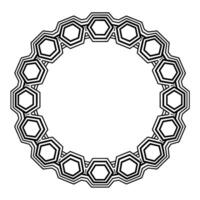 Geometric Hexagon Chain Frame on White Modern Minimalist vector