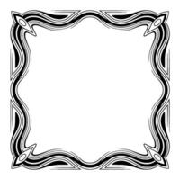 Art Deco Frame Elegant Black White Border With Repeating Wave Pattern vector