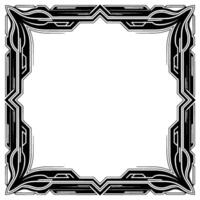 Art Deco Square Frame With Geometric and Floral Elements vector