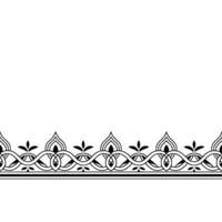 Elegant Floral Border Ornament in Monochrome, Minimalist vector